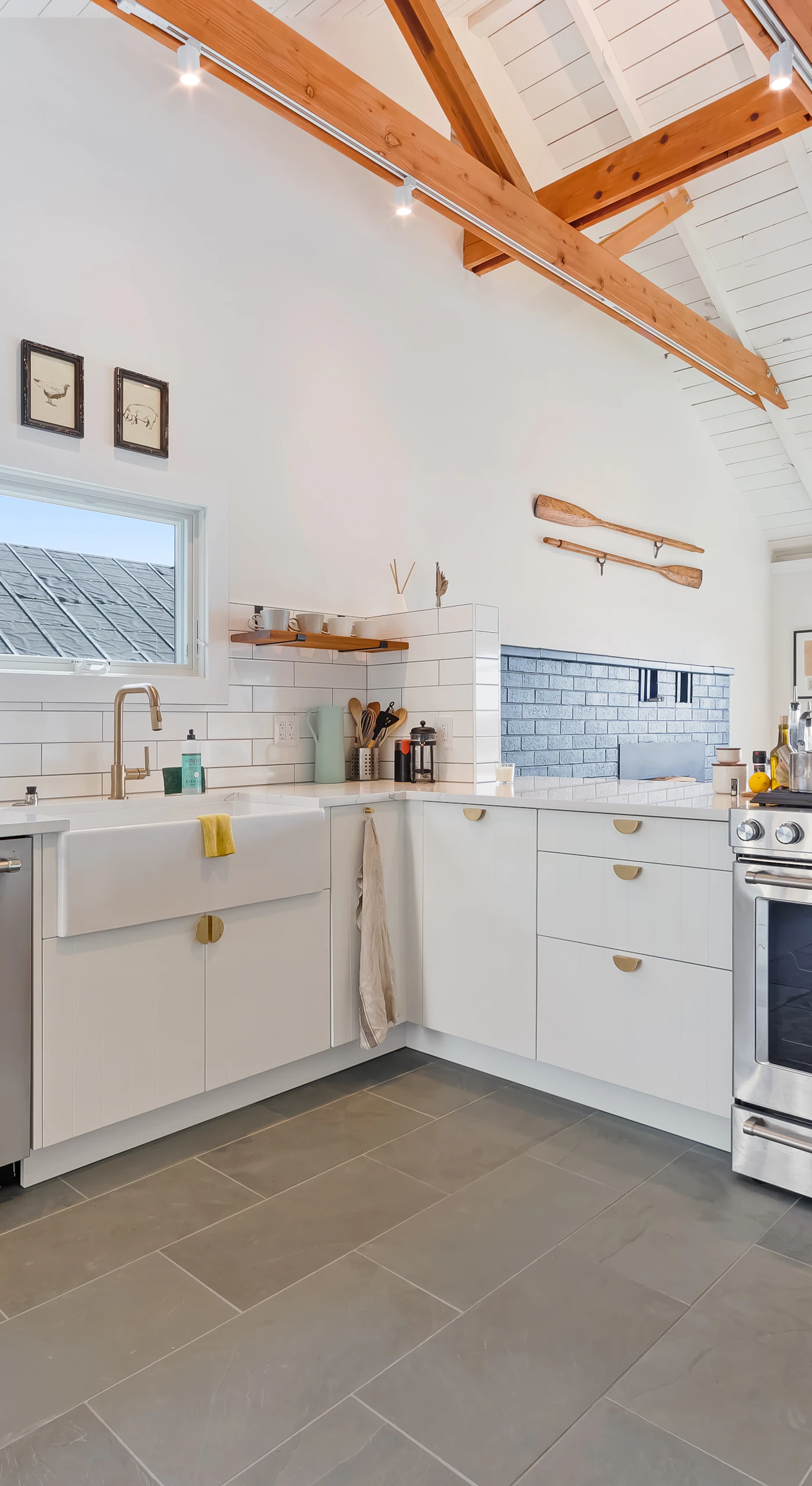 Prepare farm-to-table meals with stainless steel appliances, ample counter space, and a chef-worthy gas range.