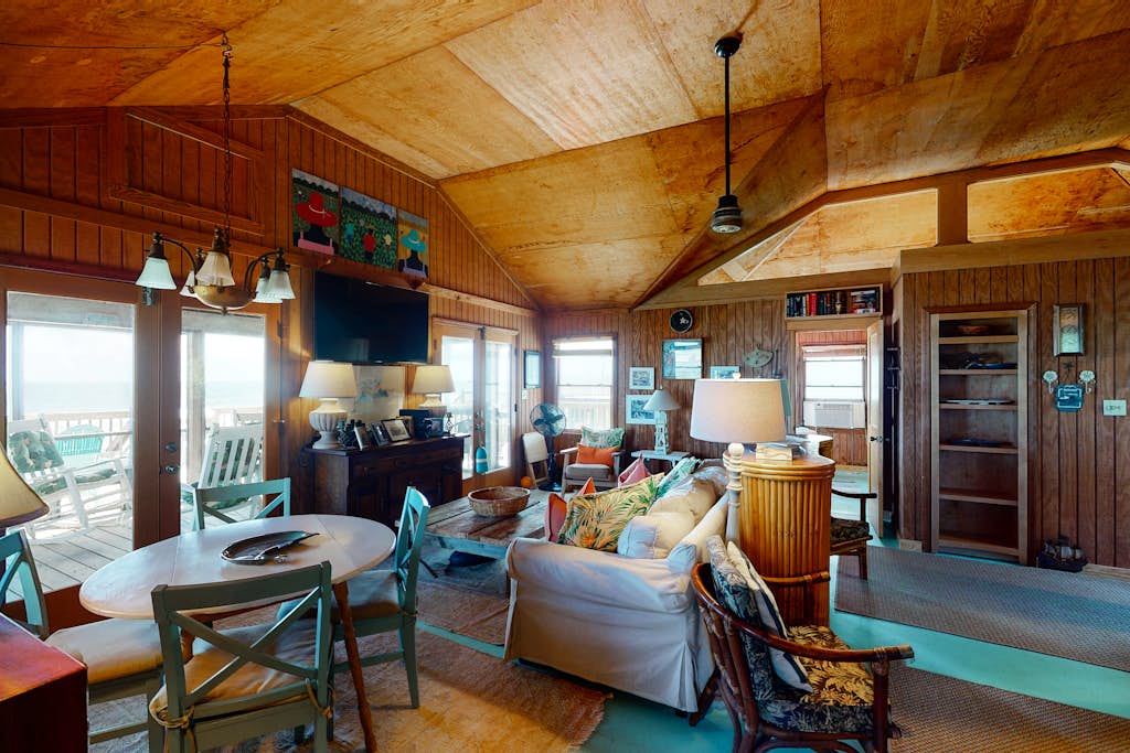 Rustic oceanfront home with screened porch, free WiFi, deck, & beach access — Folly Beach, SC — vacation rental