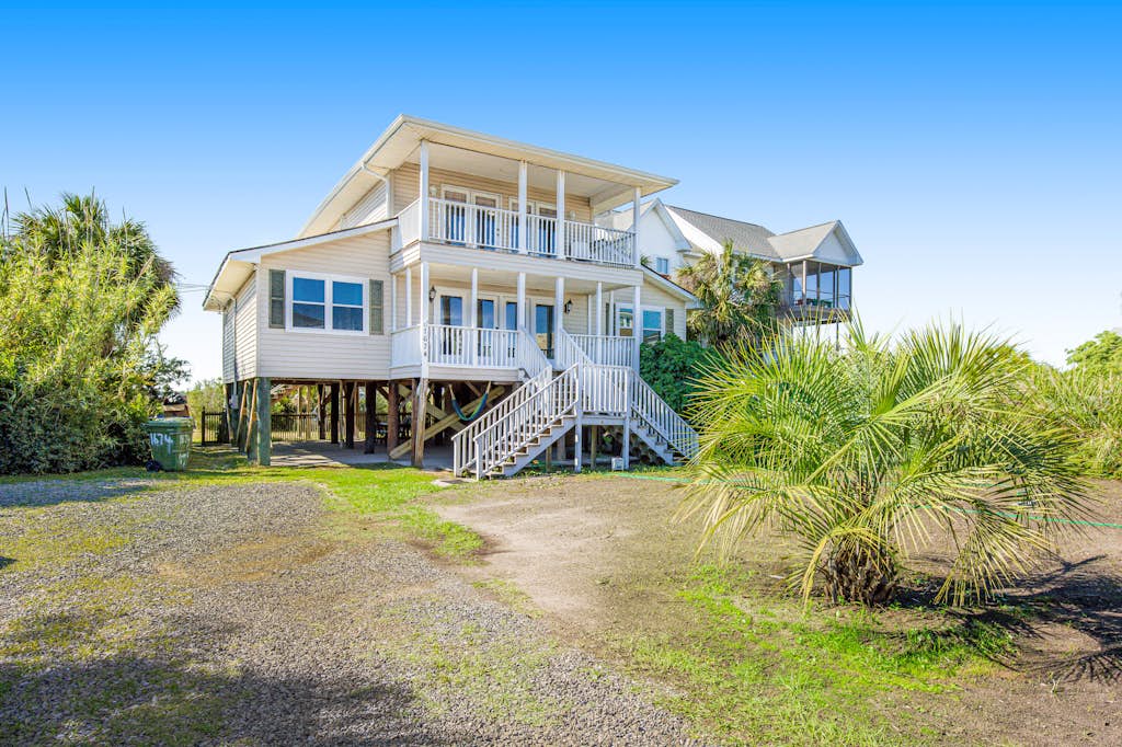 Spacious Folly Beach Retreat w/ Multi-Level Decks & Water Views — Folly Beach, SC — vacation rental