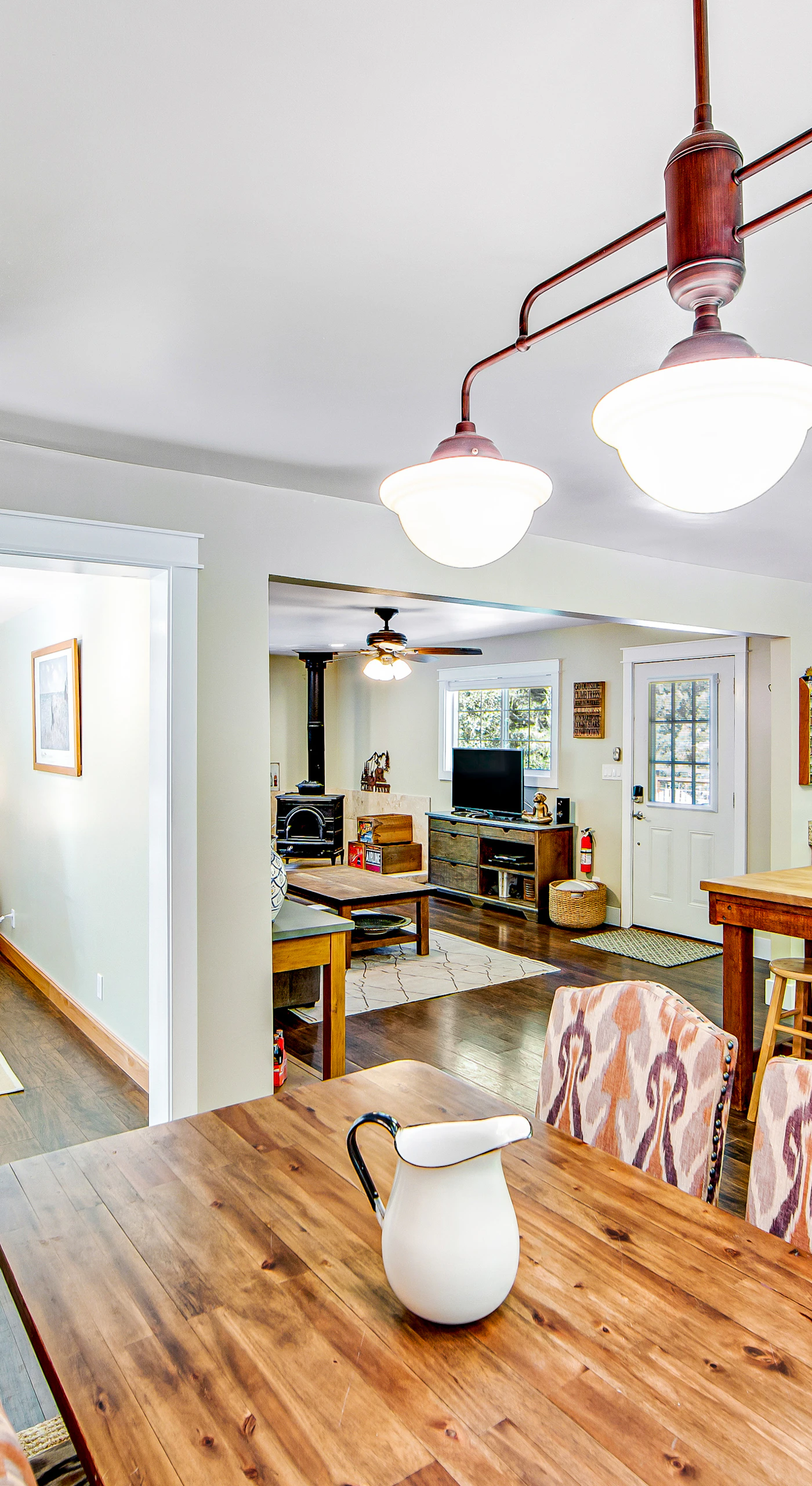 Share farm-to-table meals at the spacious dining table with views into your fully equipped Forestville kitchen