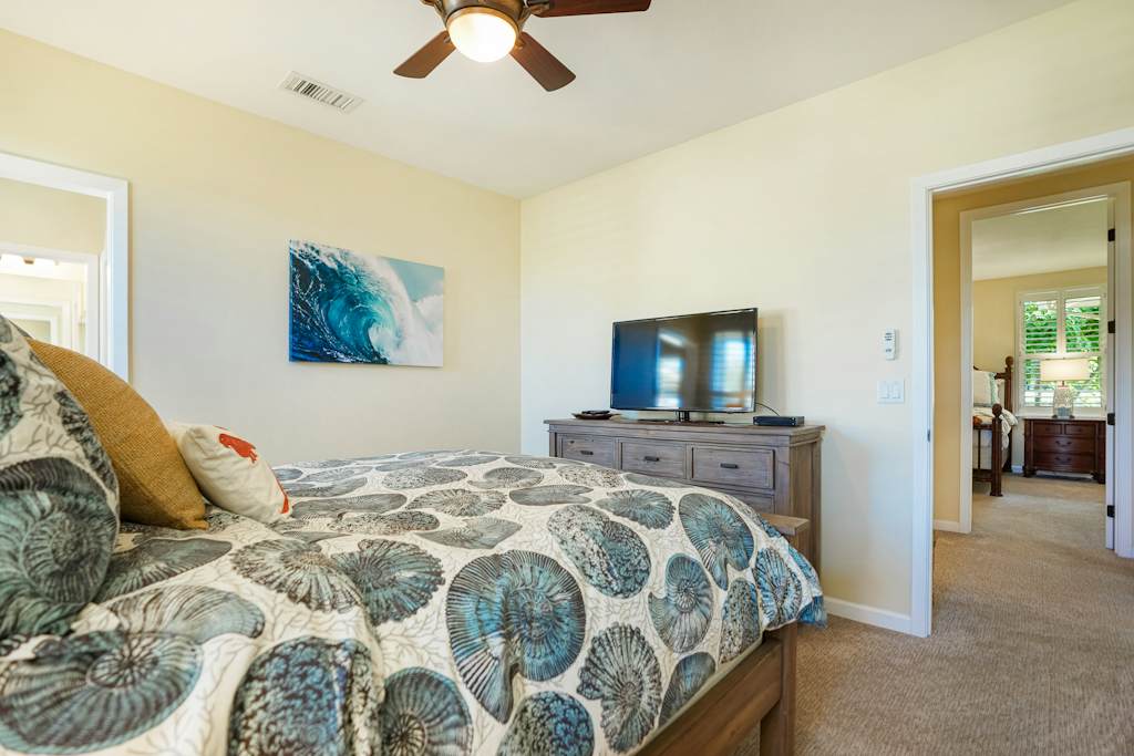 Comfortable queen bedroom with a private lanai entrance