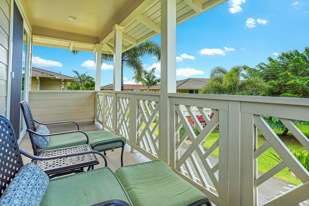 Private lanai with peaceful garden views