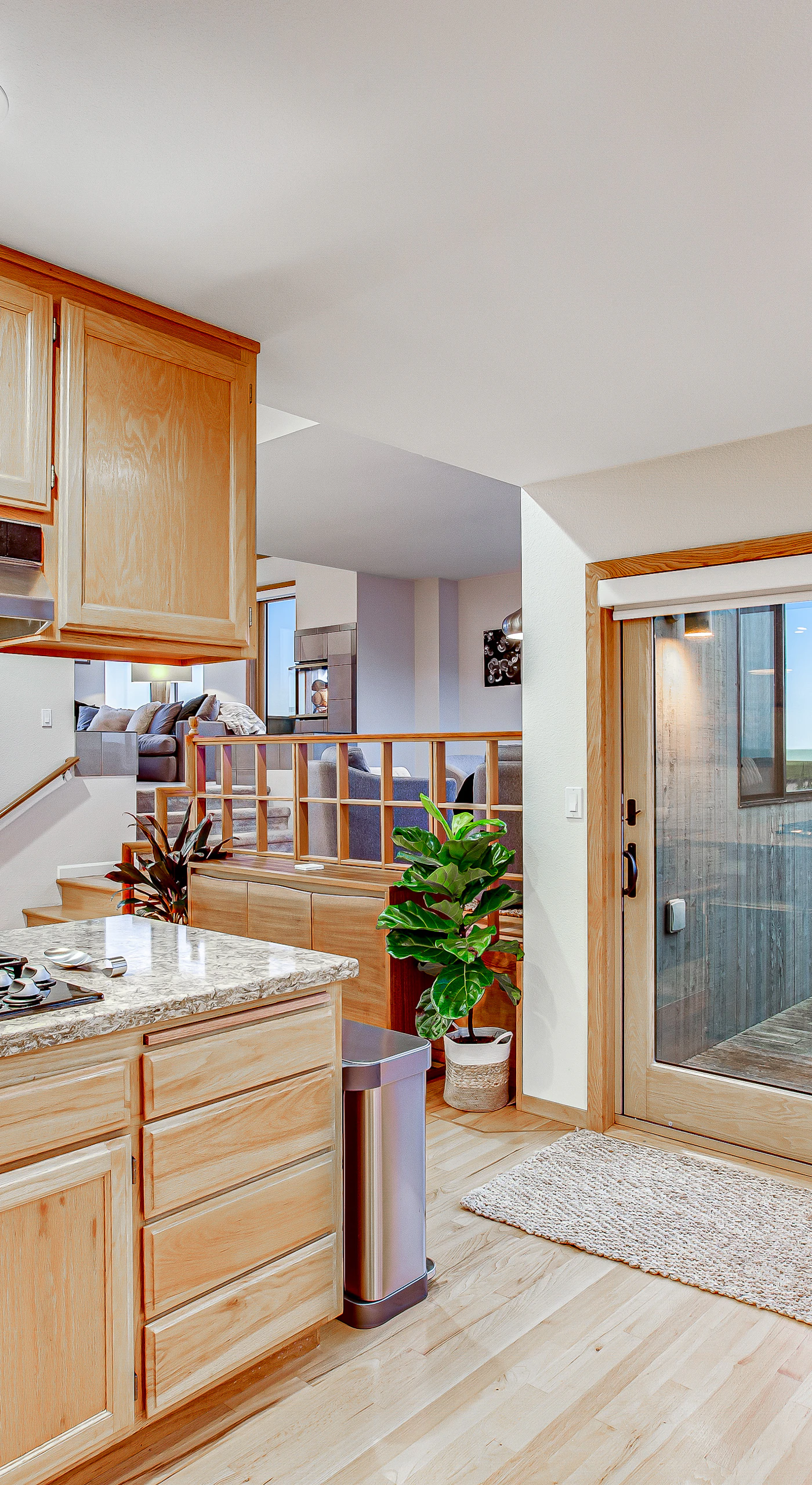 Step from your gas cooktop right onto the deck through sliding glass doors — perfect for grilling and entertaining on the Sonoma Coast