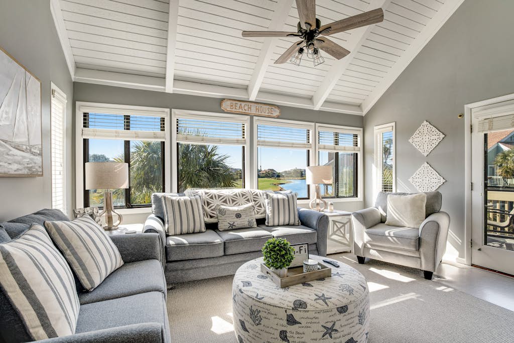 Stylish beach villa with three decks, and golf course views — Seabrook Island, SC — vacation rental