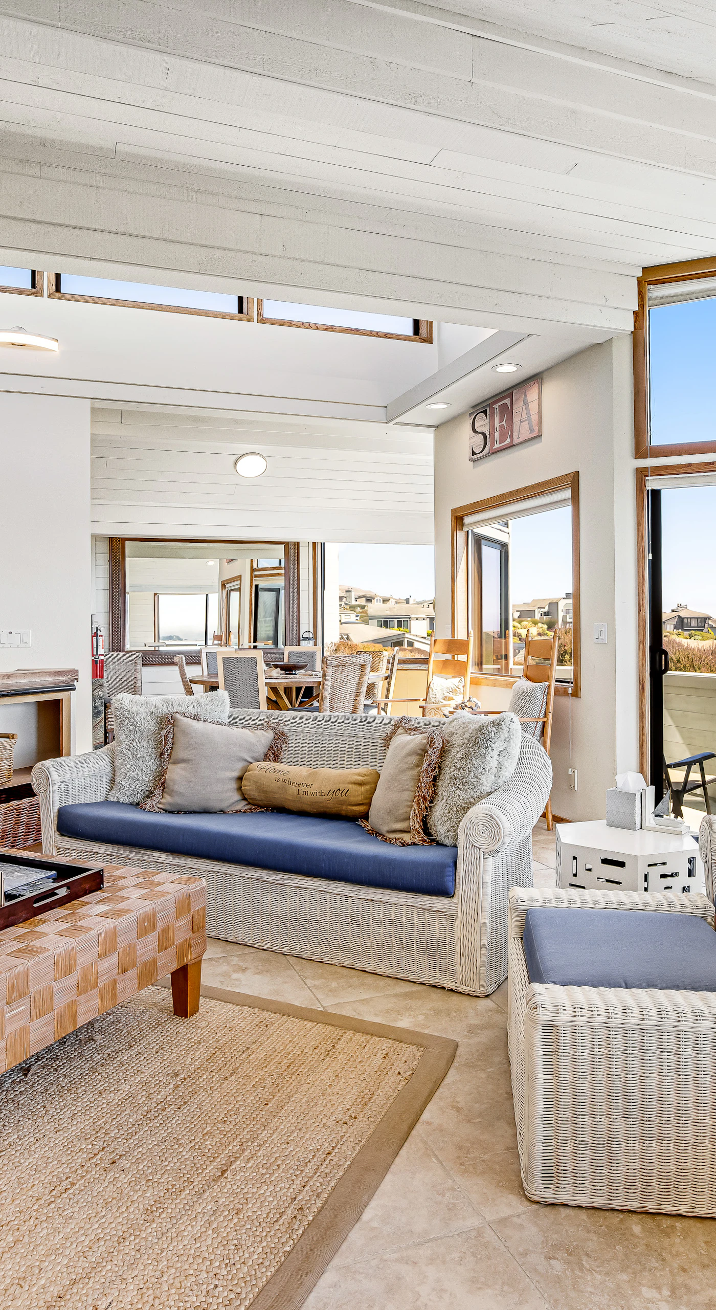 Curl up on the window seat with a Sonoma County wine and watch fishing boats drift across the bay from your living room perch