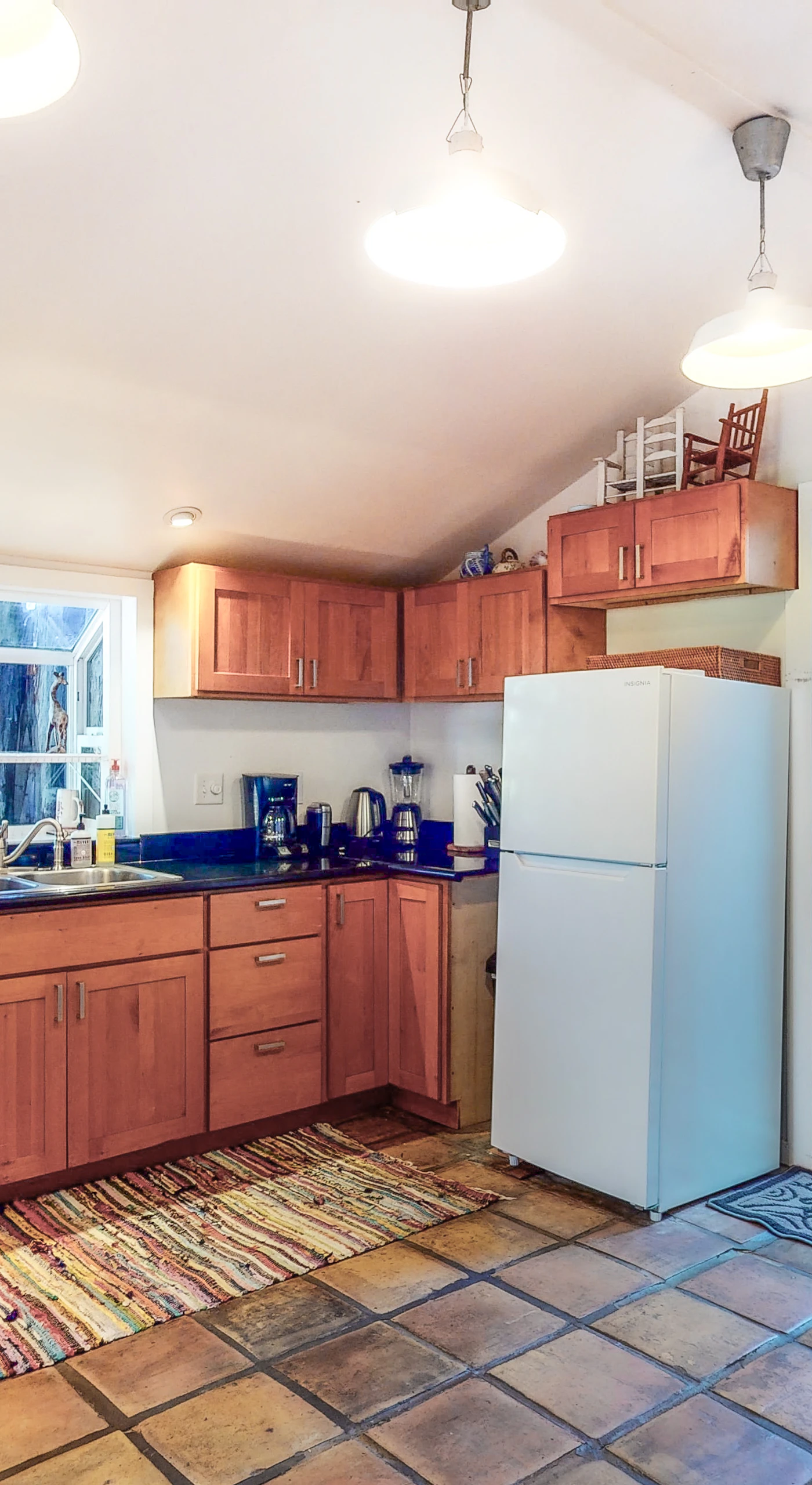Cook like a local in your fully equipped kitchen with warm wood cabinetry — stock up at nearby Guerneville markets and prep farm-to-table meals.