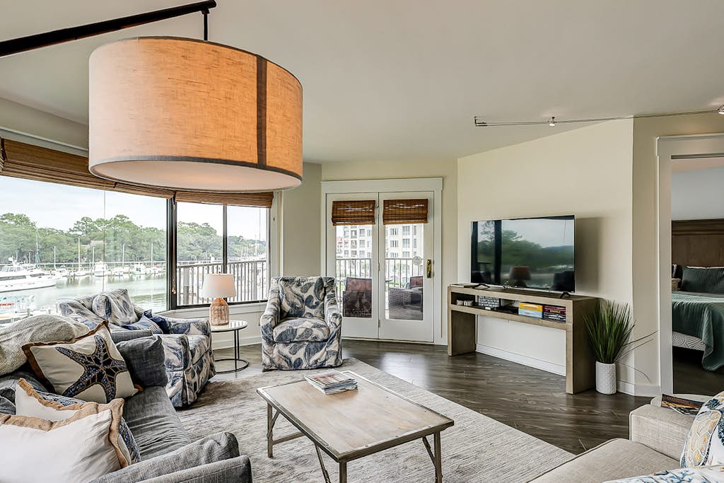 Yacht Club Villas | Updated corner condo with marina view, shared pool & hot tub — Hilton Head, SC — vacation rental