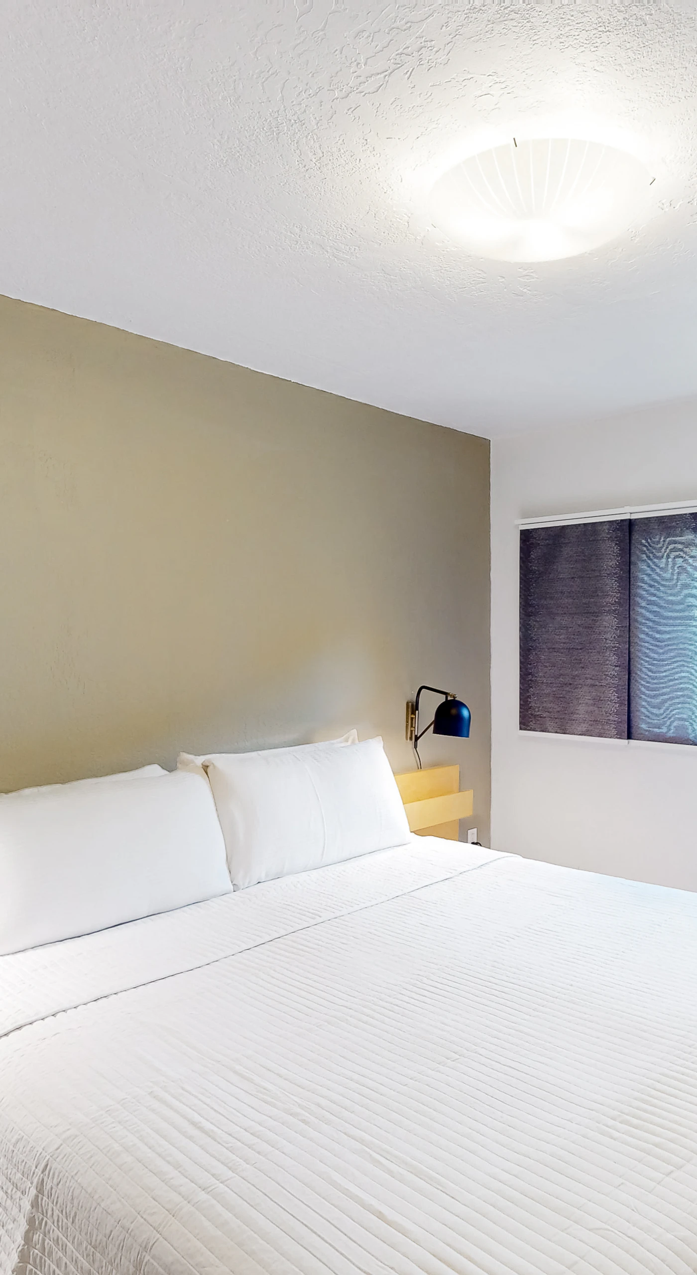 Rest deeply in your second king suite — a calming sage accent wall, modern reading lamps, and lush greenery bring the serenity of the redwoods right to your bedside.