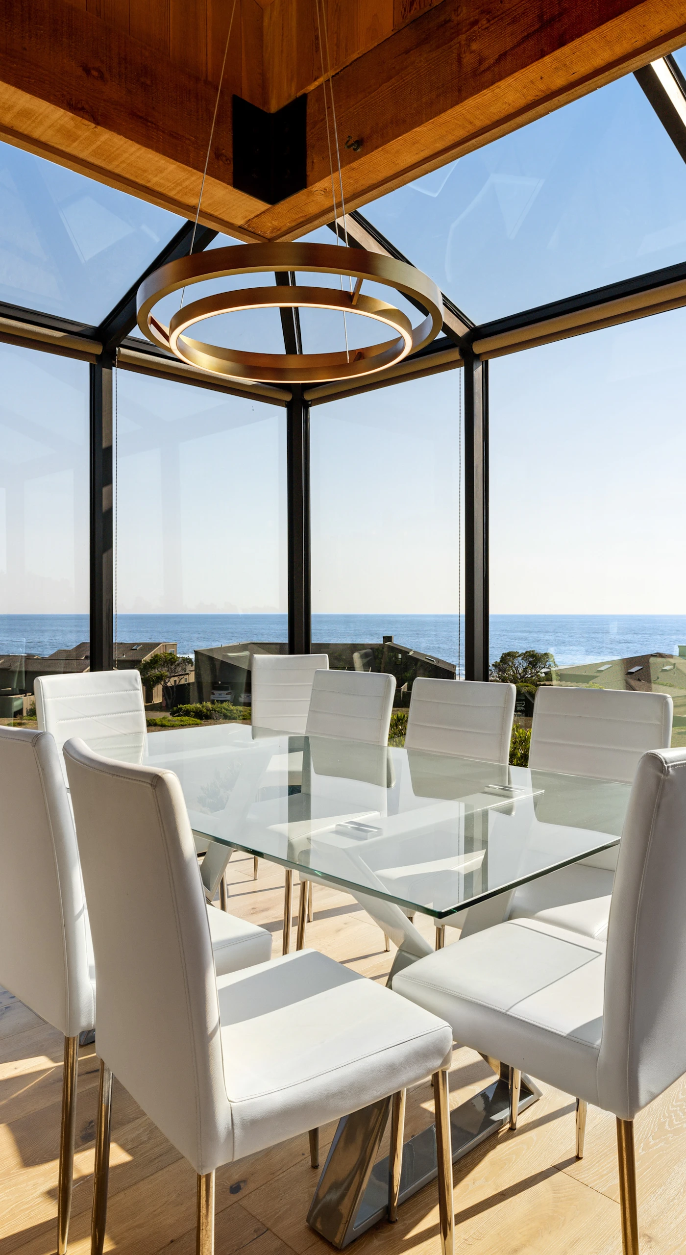Savor meals with a panoramic ocean view in this elegant dining area, where every meal becomes a special occasion.