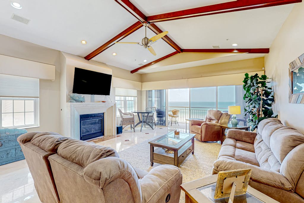 Grand Gulf front sunset view townhome with elevator direct beach access pool — Indian Shores, FL — vacation rental