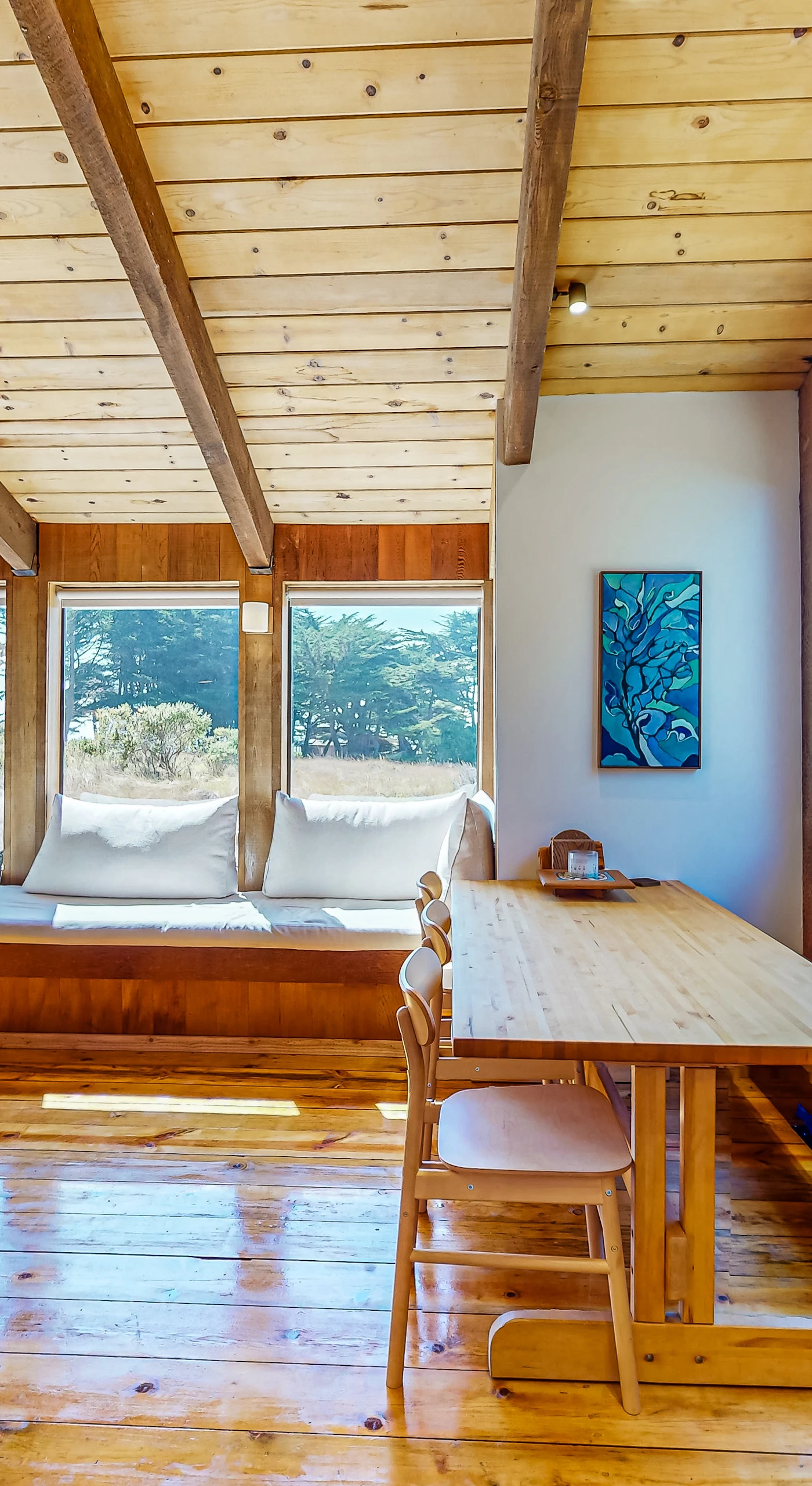 Savor meals with a view from this charming dining nook, where the beauty of Sea Ranch is your backdrop.