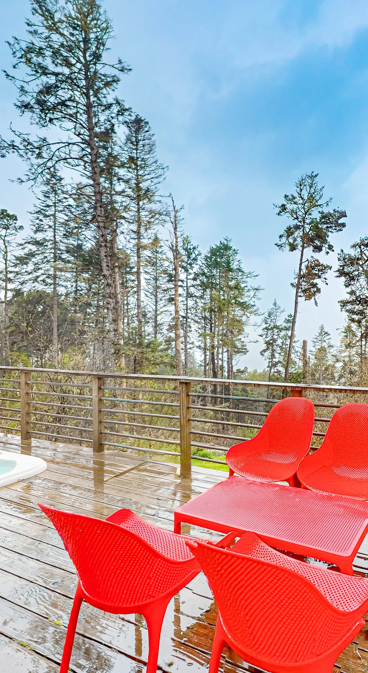 After a day of adventure, relax in the hot tub on your expansive deck, where ocean views and fresh air create the ultimate escape.