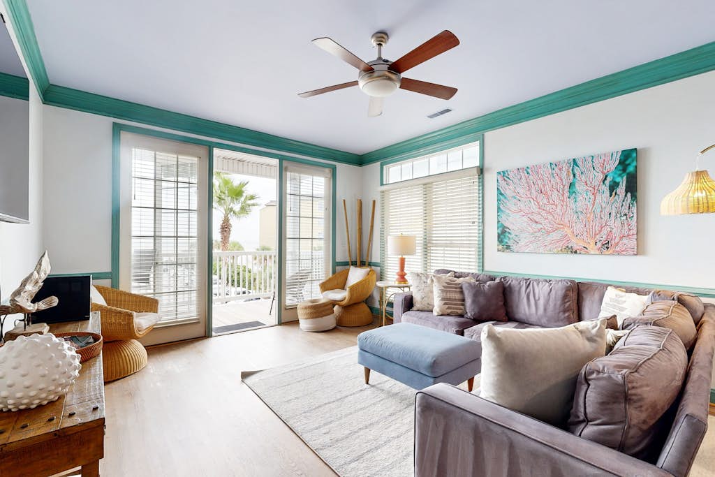 Second-level abode w/ ocean views, private balcony, shared pool — Folly Beach, SC — vacation rental