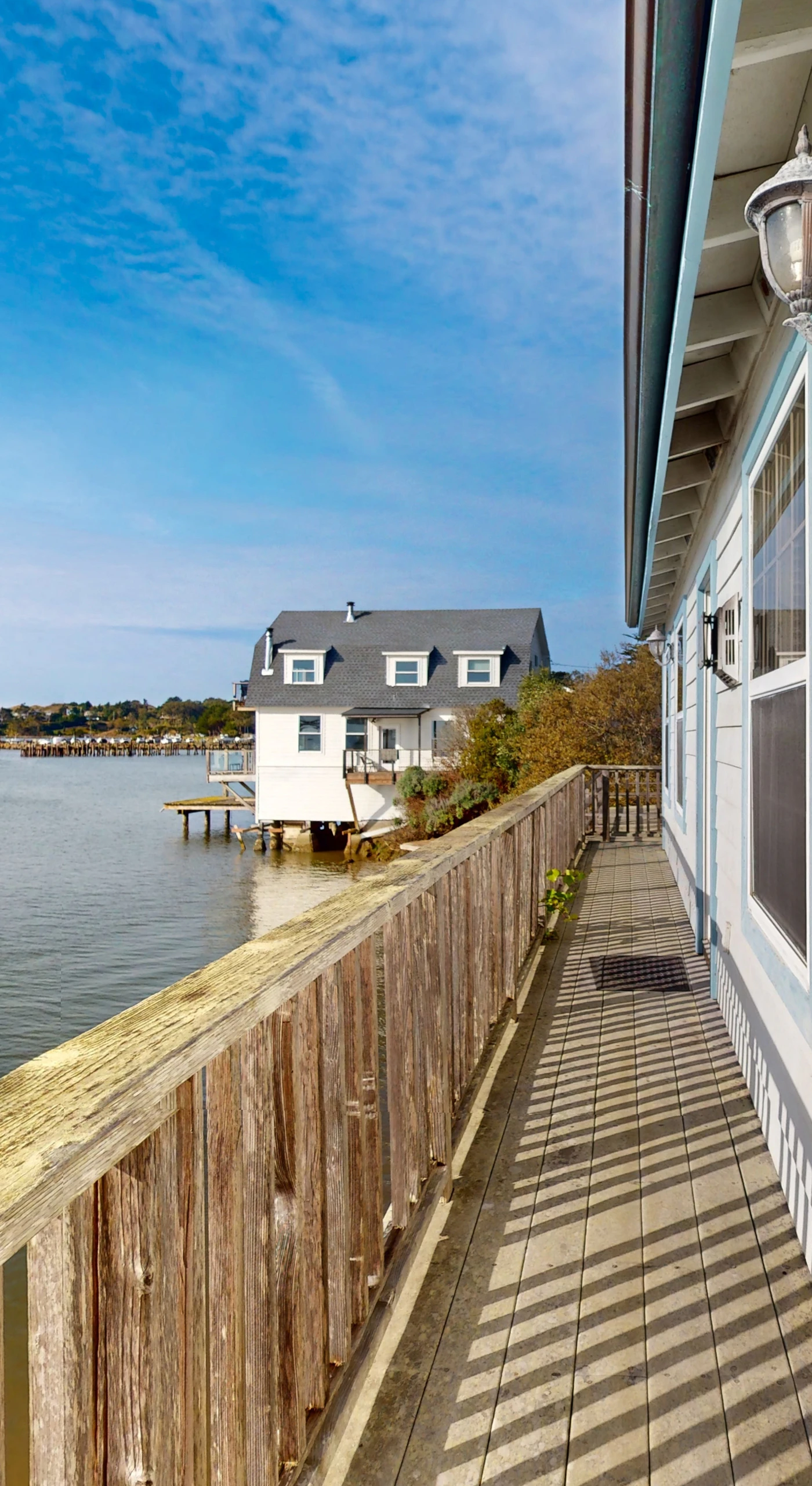 Step outside onto your private waterfront walkway where the salty Bodega Bay breeze greets you every morning.