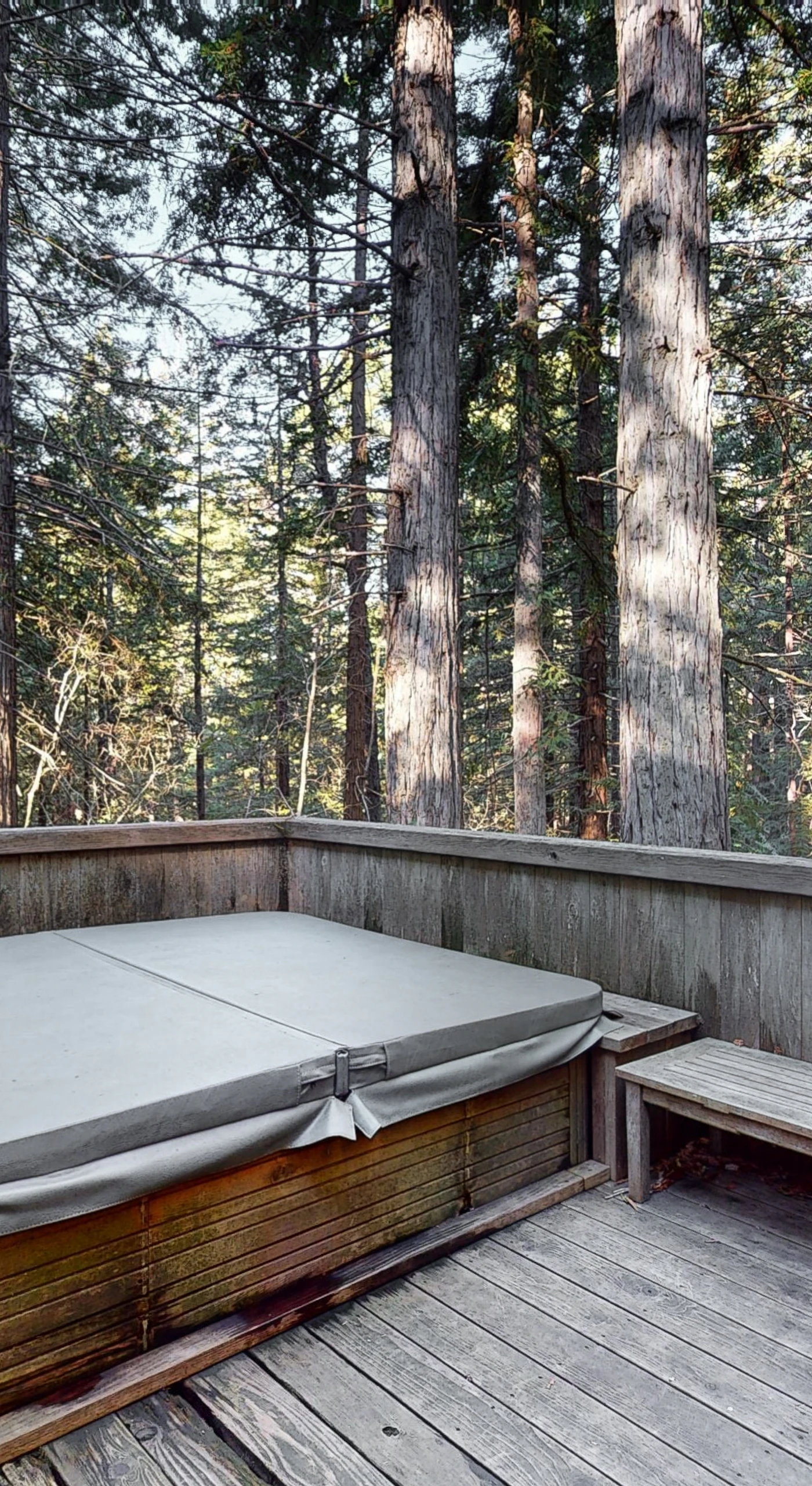 Soak under the stars in your private hot tub, surrounded by the whisper of the forest—perfect for a tranquil escape after a day of adventures.