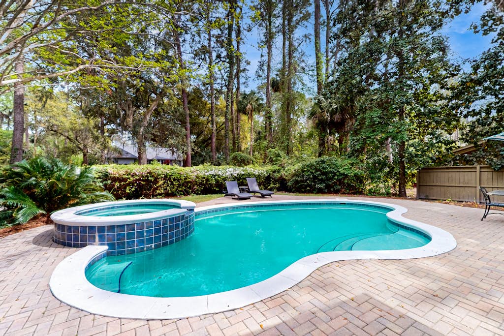 Ranch-style home with private pool with spa & golf course view - dog-friendly — Hilton Head, SC — vacation rental
