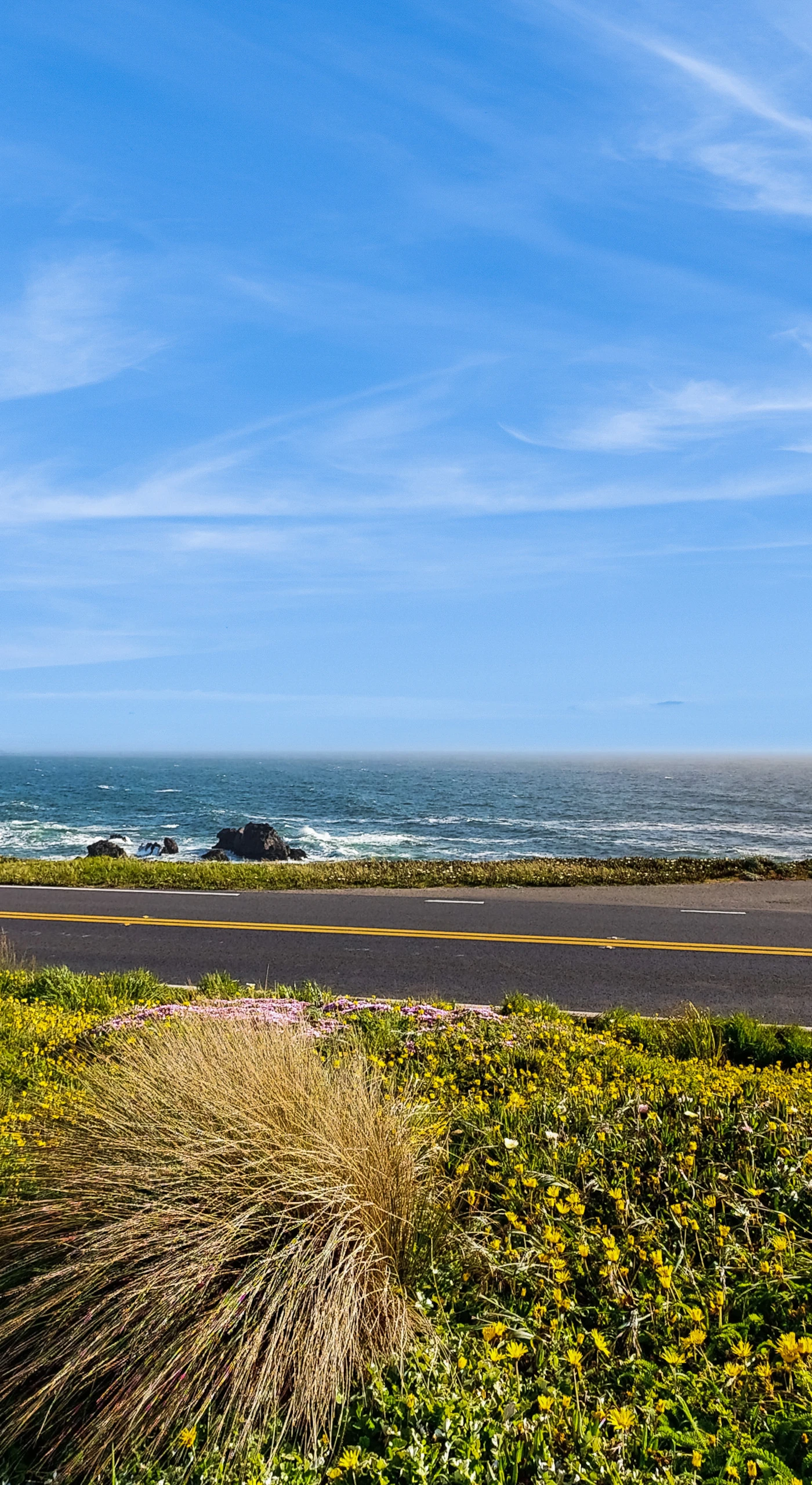 Wake to sweeping Pacific Ocean views from your Sonoma Coast hideaway, with Carmet Beach just steps across the road