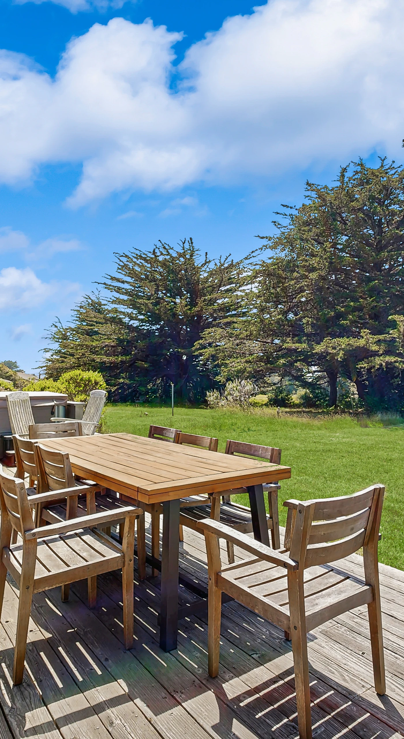 Step onto the deck for al fresco dining or morning coffee, surrounded by lush greenery for a refreshing start to your day.