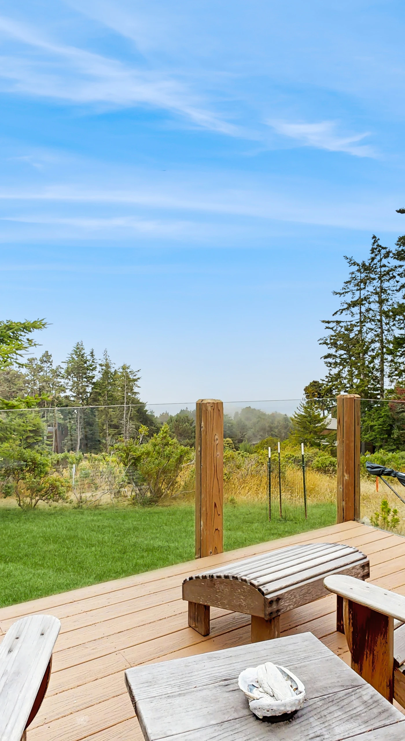 Step onto the deck and breathe in the fresh sea air while enjoying ocean views—perfect for morning coffee or evening stargazing.