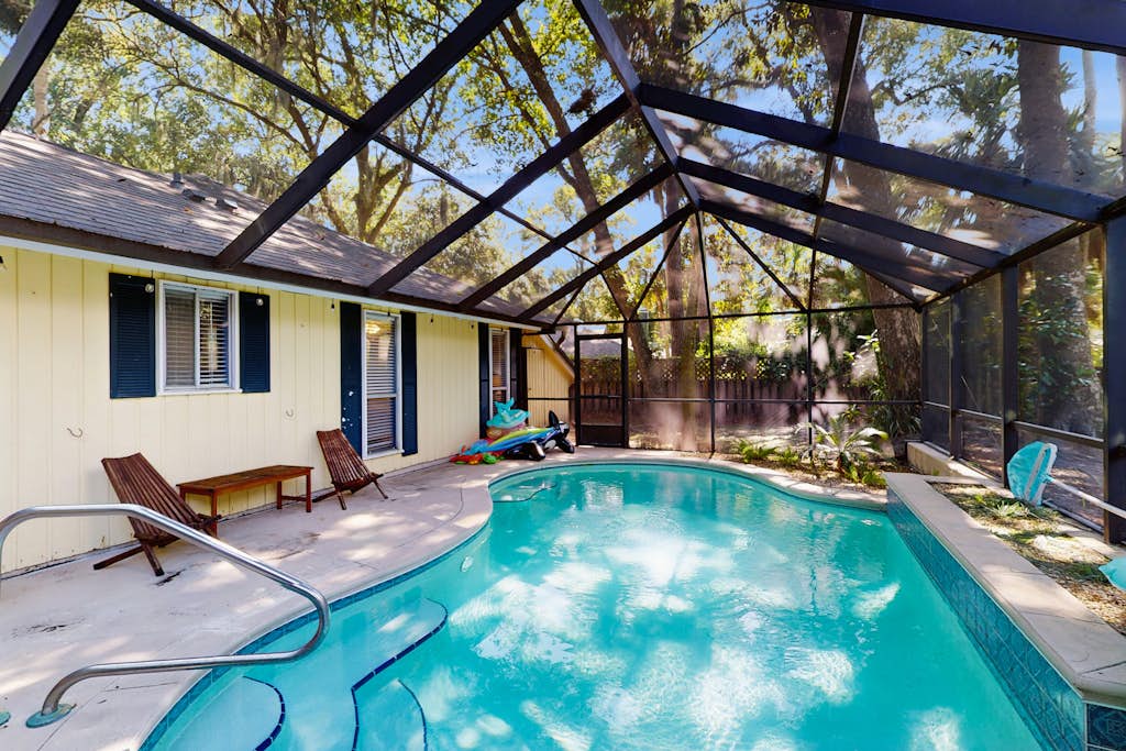 Home with private pool, fenced in yard, dog-friendly, walk to beach — Hilton Head, SC — vacation rental