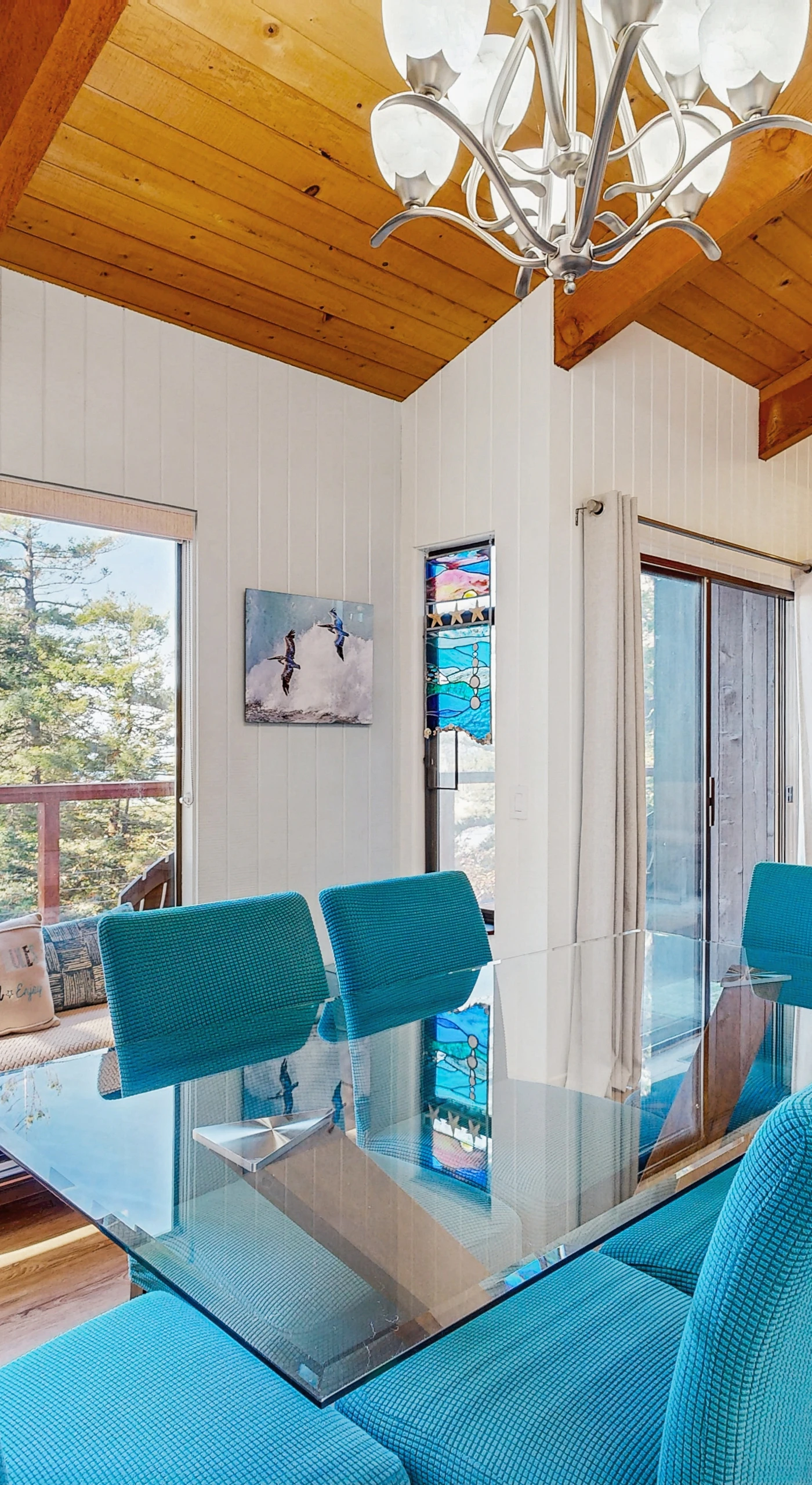 Come gather around the stylish dining table, where every meal becomes a celebration with nature's beauty just outside your window.