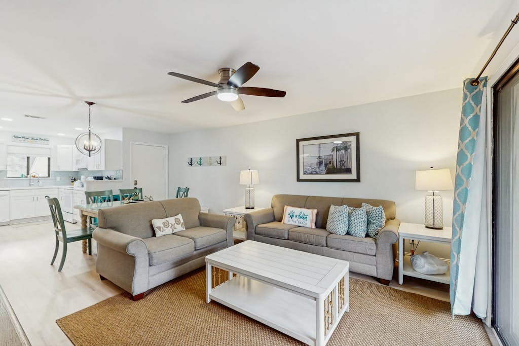 Coastal-Chic Poolside Home w/ Large Balcony, Lagoon Views & Beach Access — Hilton Head, SC — vacation rental
