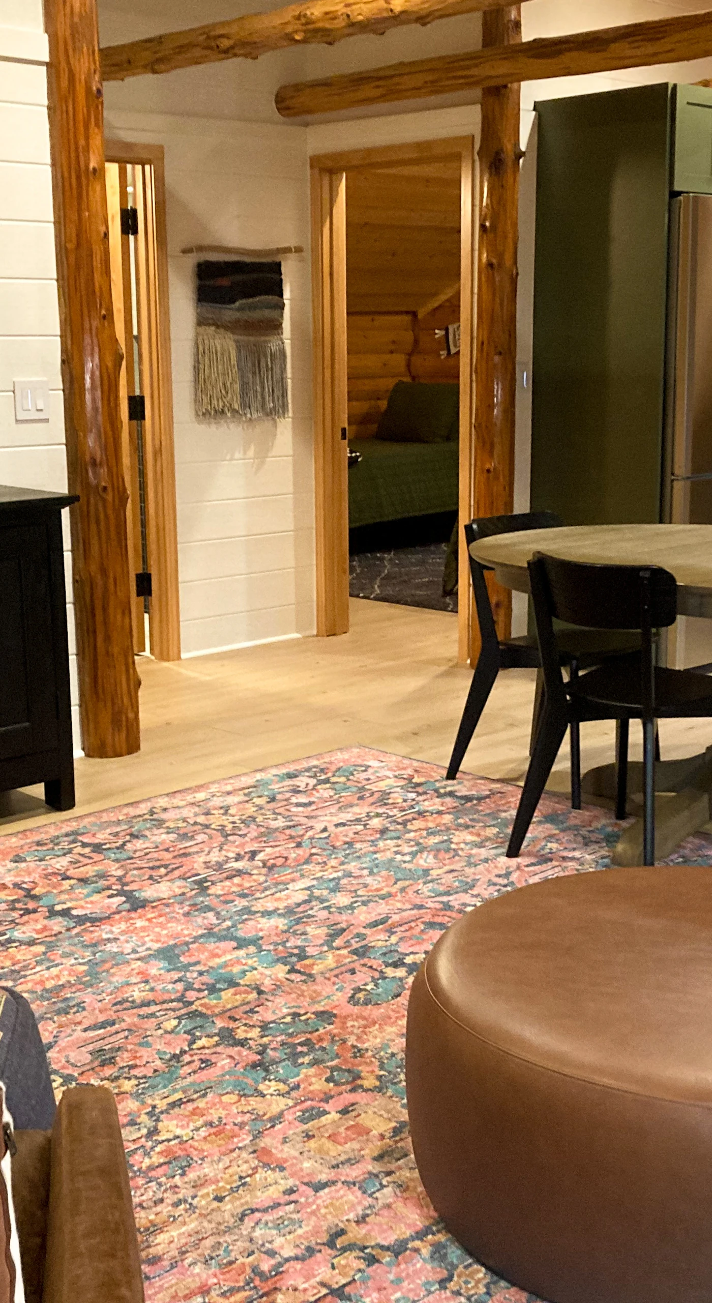 Enjoy modern comforts in this stylish living space, seamlessly blending rustic charm with contemporary amenities.