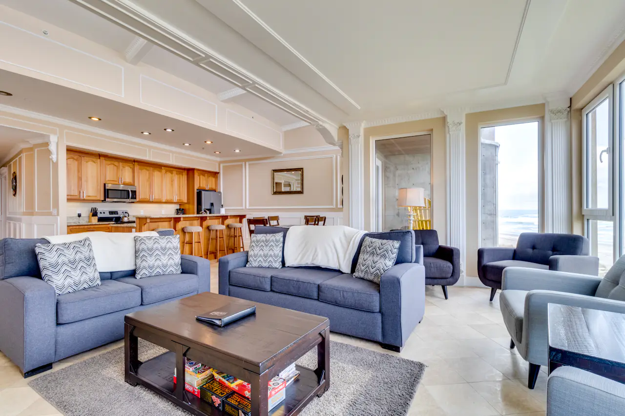 The Modern Oceanfront View Condo 203 2 BD Vacation Rental in Rockaway Beach, OR Vacasa