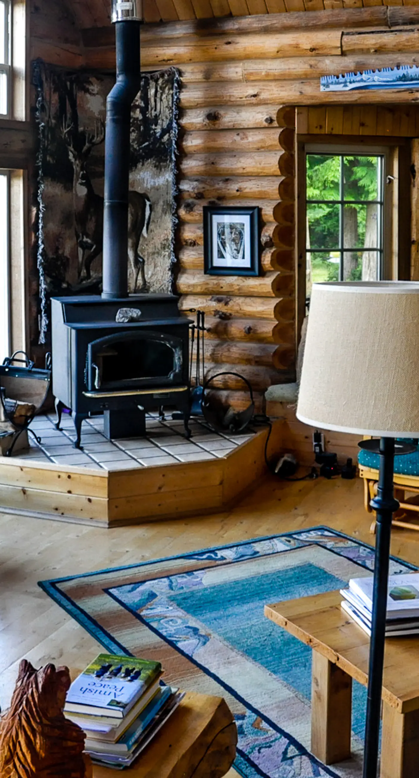 Waterview Log Home on Lopez Adjacent to Spencer Spit