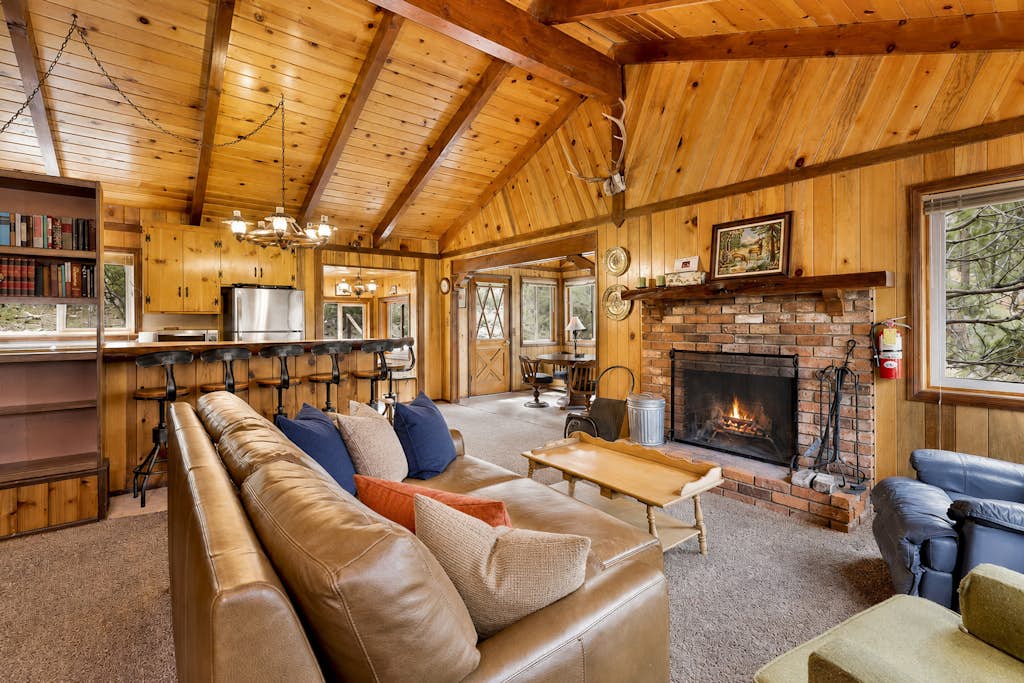 Idle Ours Cabin ~ Rustic and Cozy Cabin with Fireplace & Private BBQ - Walk to Big Bear Lake
