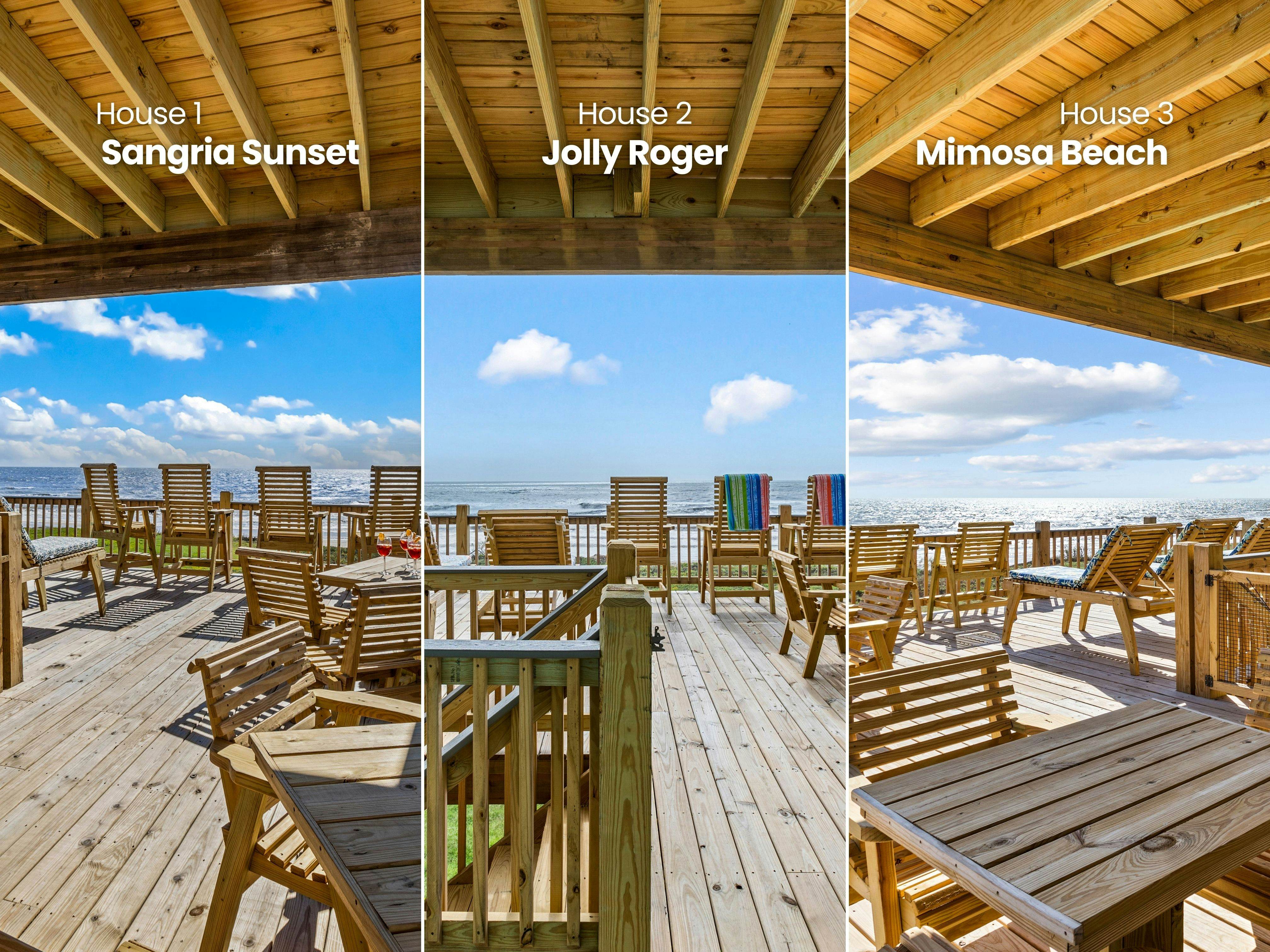 Sangria Sunset, Jolly Roger, and Mimosa Beach