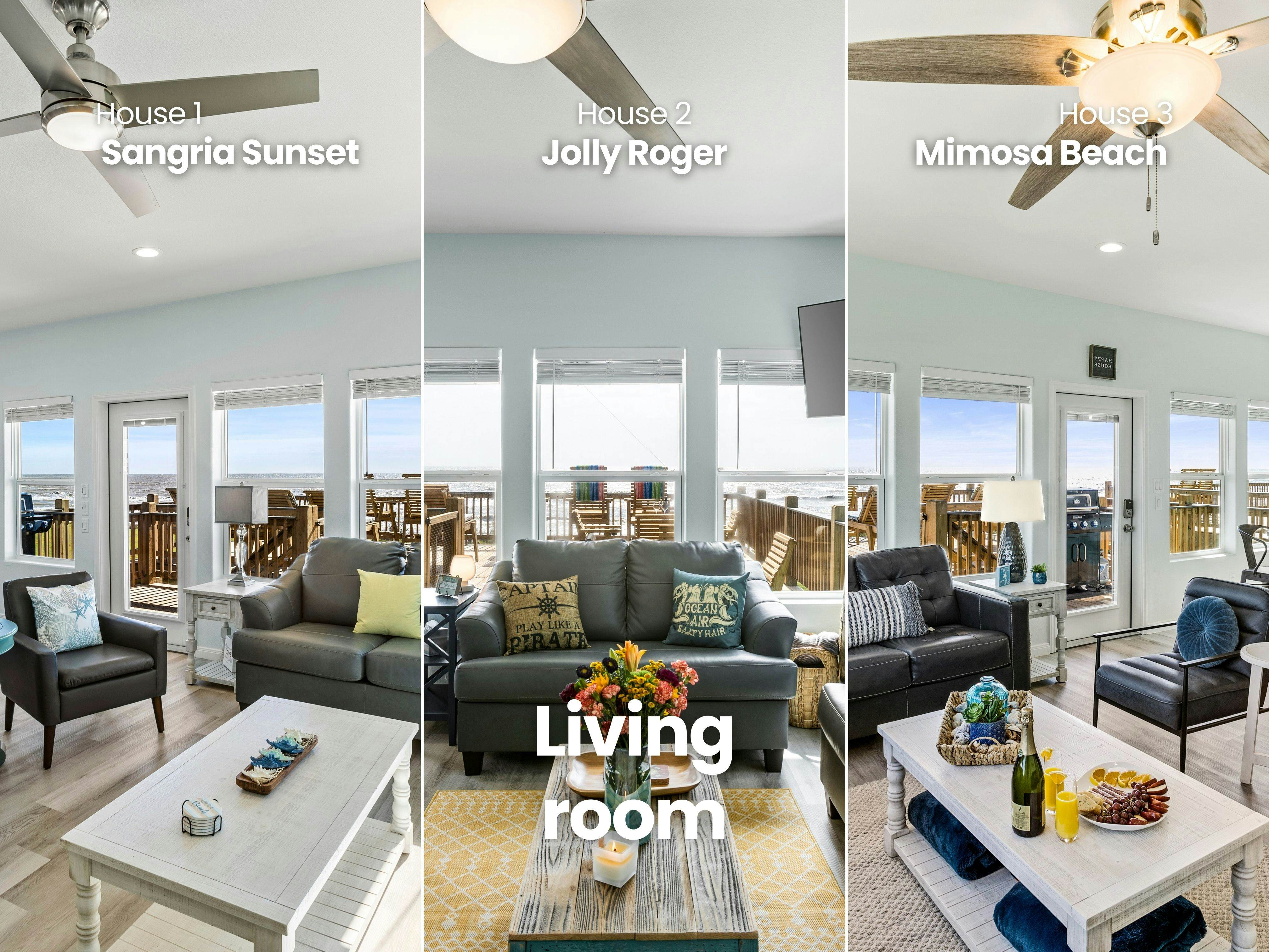 Sangria Sunset, Jolly Roger, and Mimosa Beach