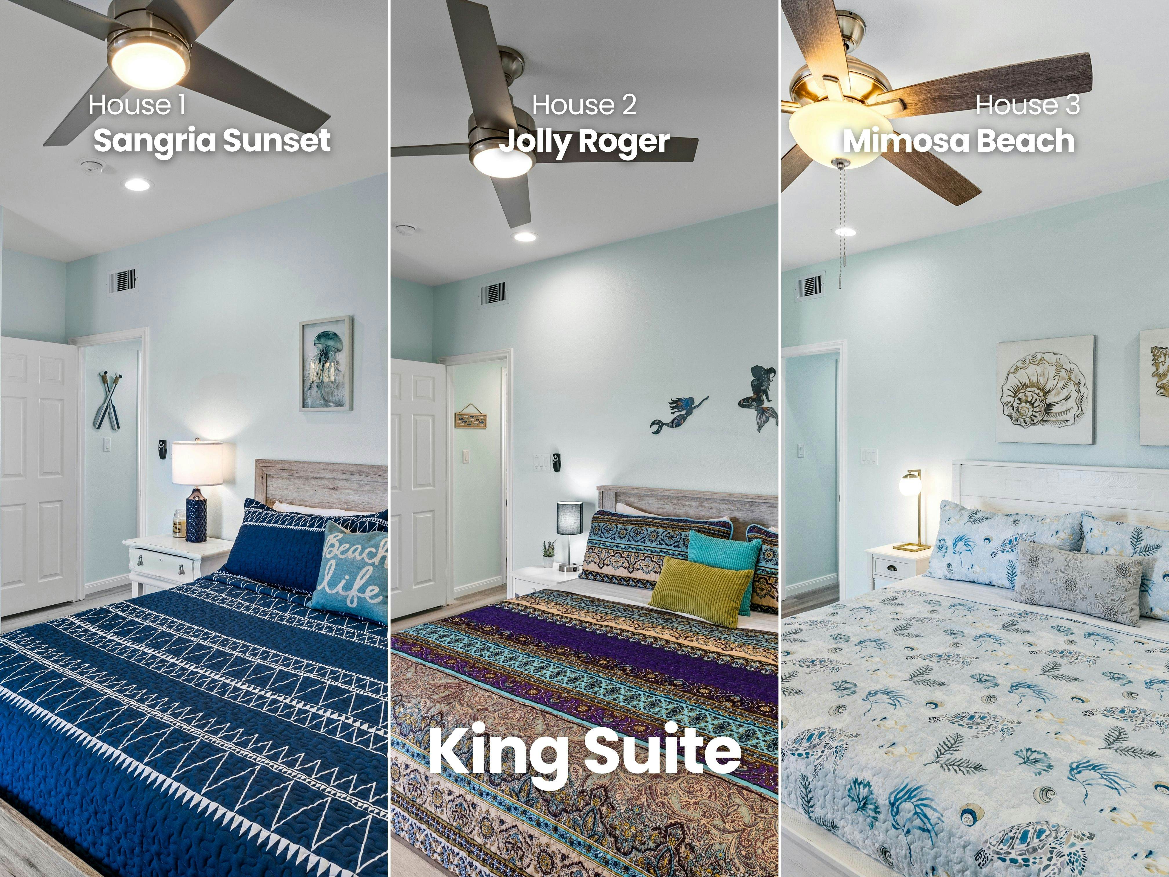 Sangria Sunset, Jolly Roger, and Mimosa Beach