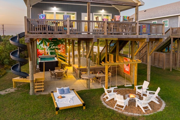 Beachfront w/ Modern Interior, Swim Spa, Yard Games & Fire Pit