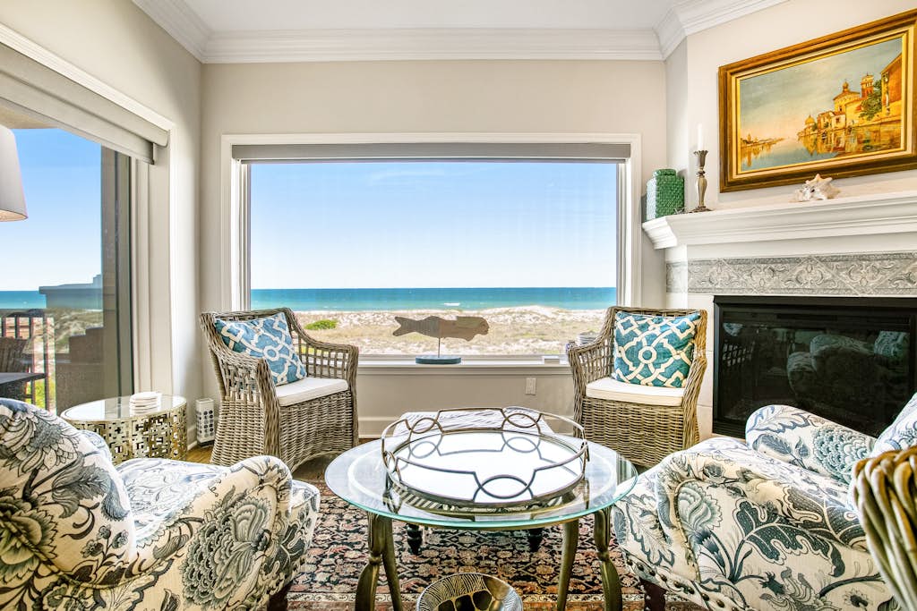 Tranquil coastal home with ocean views, beach access, balcony & shared pool