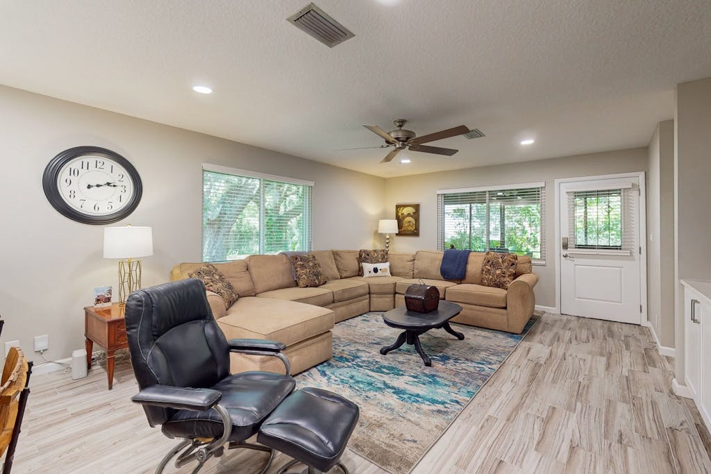 Updated house with enclosed yard, patio, central AC, & washer/dryer