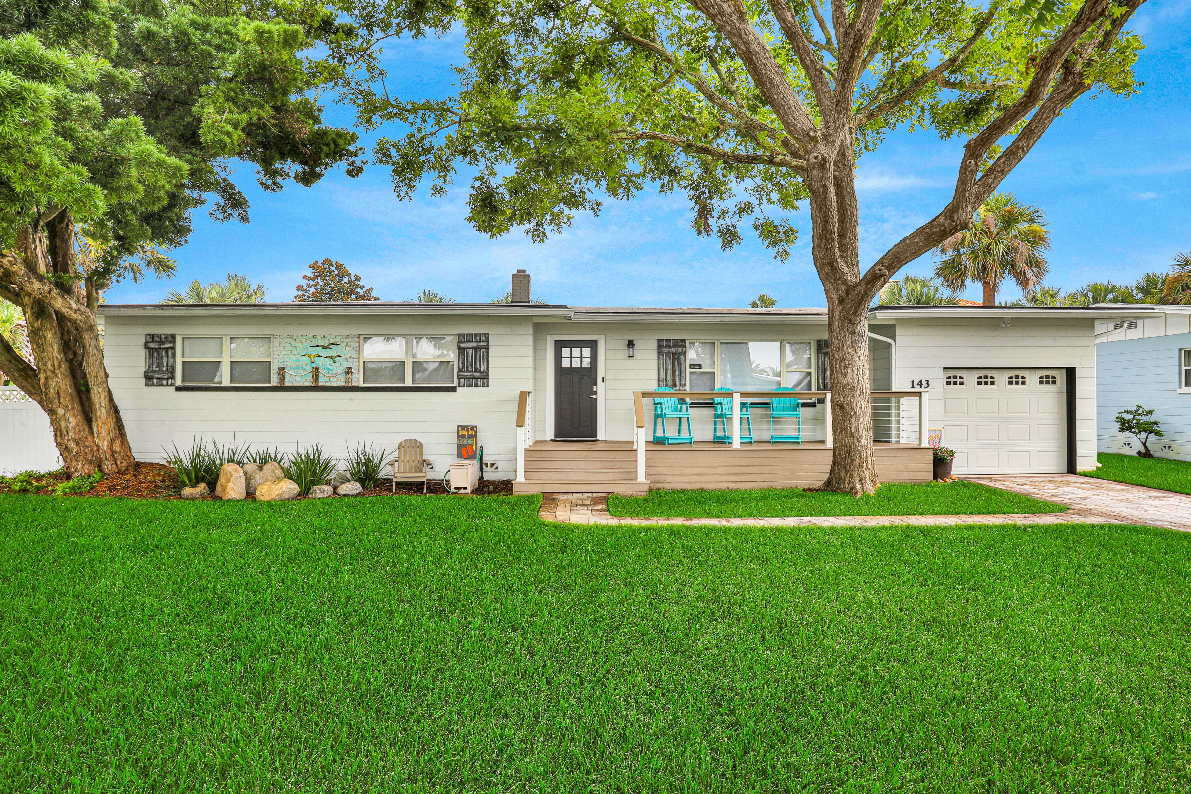 Beach house & backyard oasis with private pool - short walk to beach