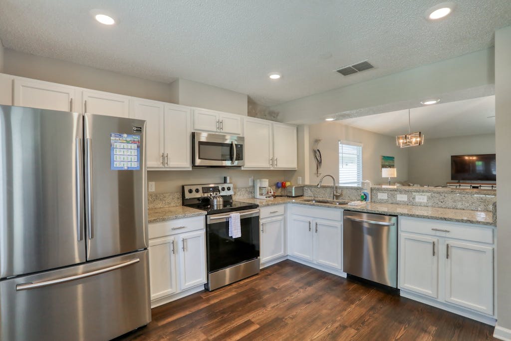 Single-story home with lagoon view, garden patio & easy drive to the beach