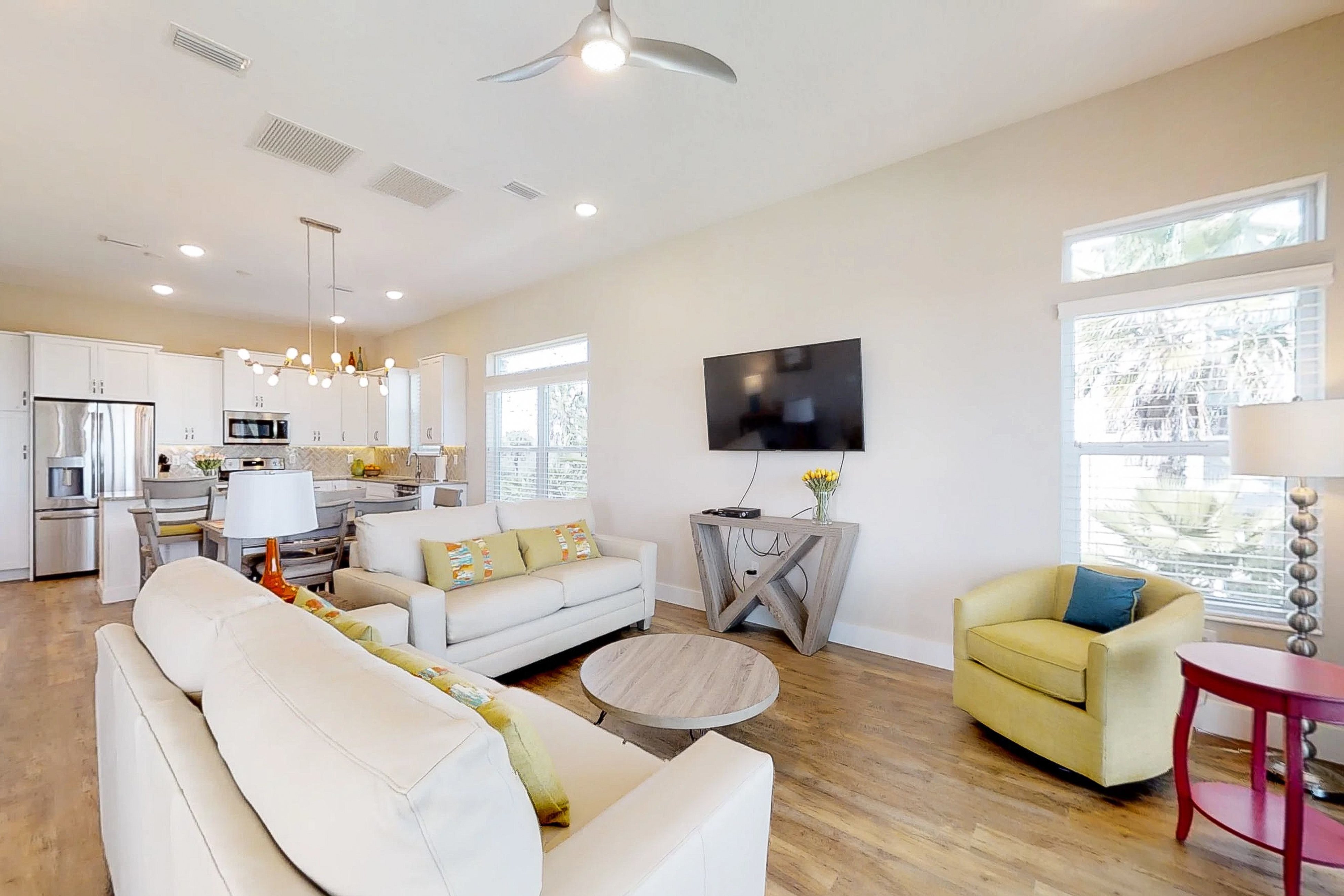 Stylish brand-new ocean view home with deck & porch - steps to beach