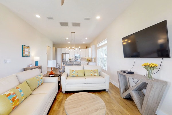 Stylish brand-new ocean view home with deck & porch - steps to beach