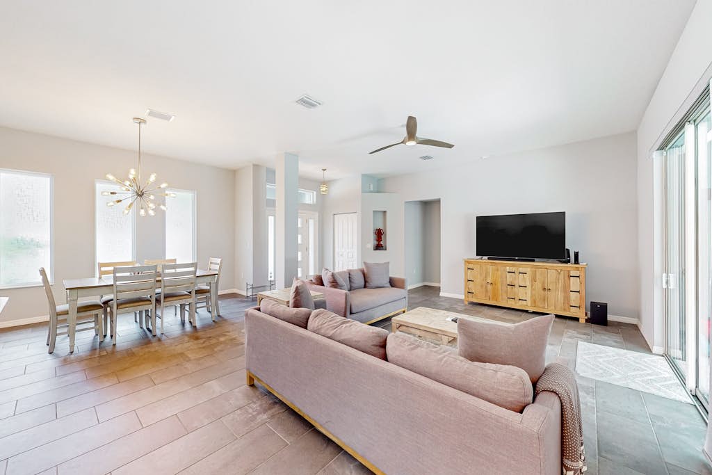 Updated home with private pool, patio, central AC, & W/D