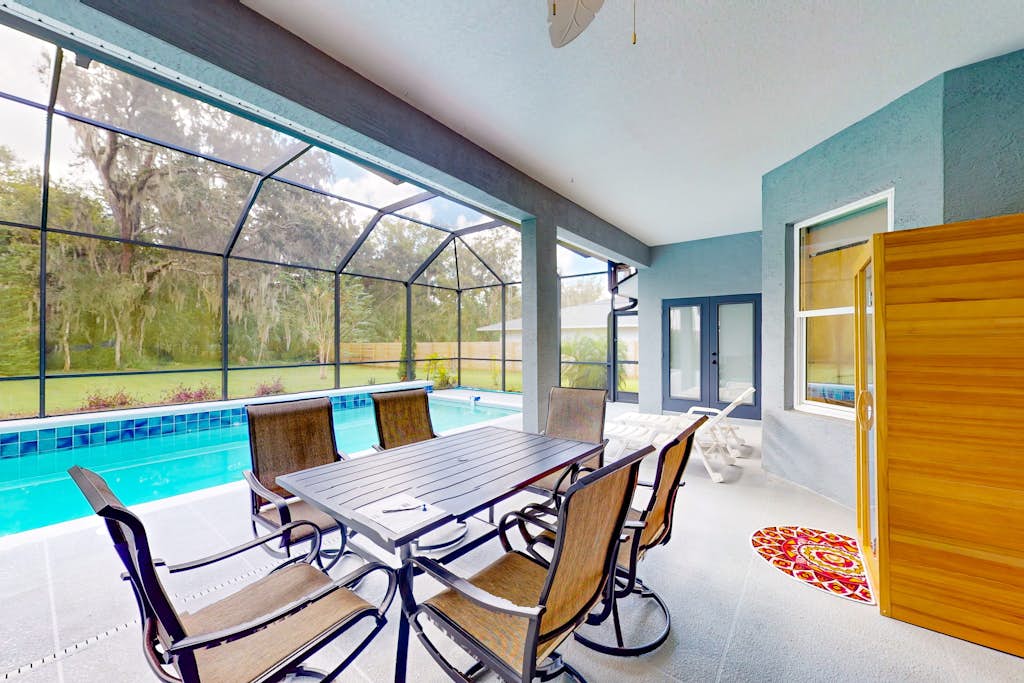 Updated home with private pool, patio, central AC, & W/D