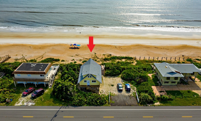 A-frame beach house steps from the ocean with deck & central AC