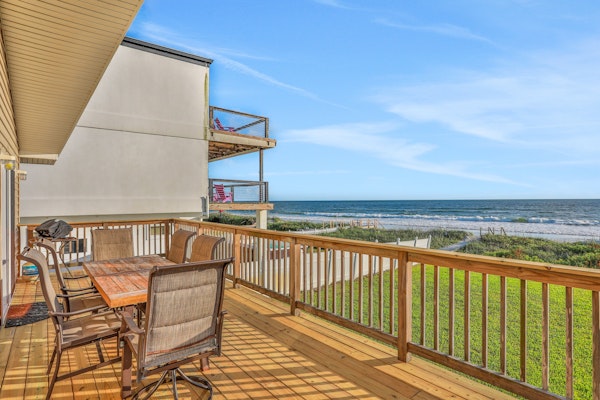Oceanfront home w/ two kitchens, furnished patio & balcony, & beach access