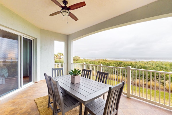 Oceanview condo with resort amenities, balcony and private beach access