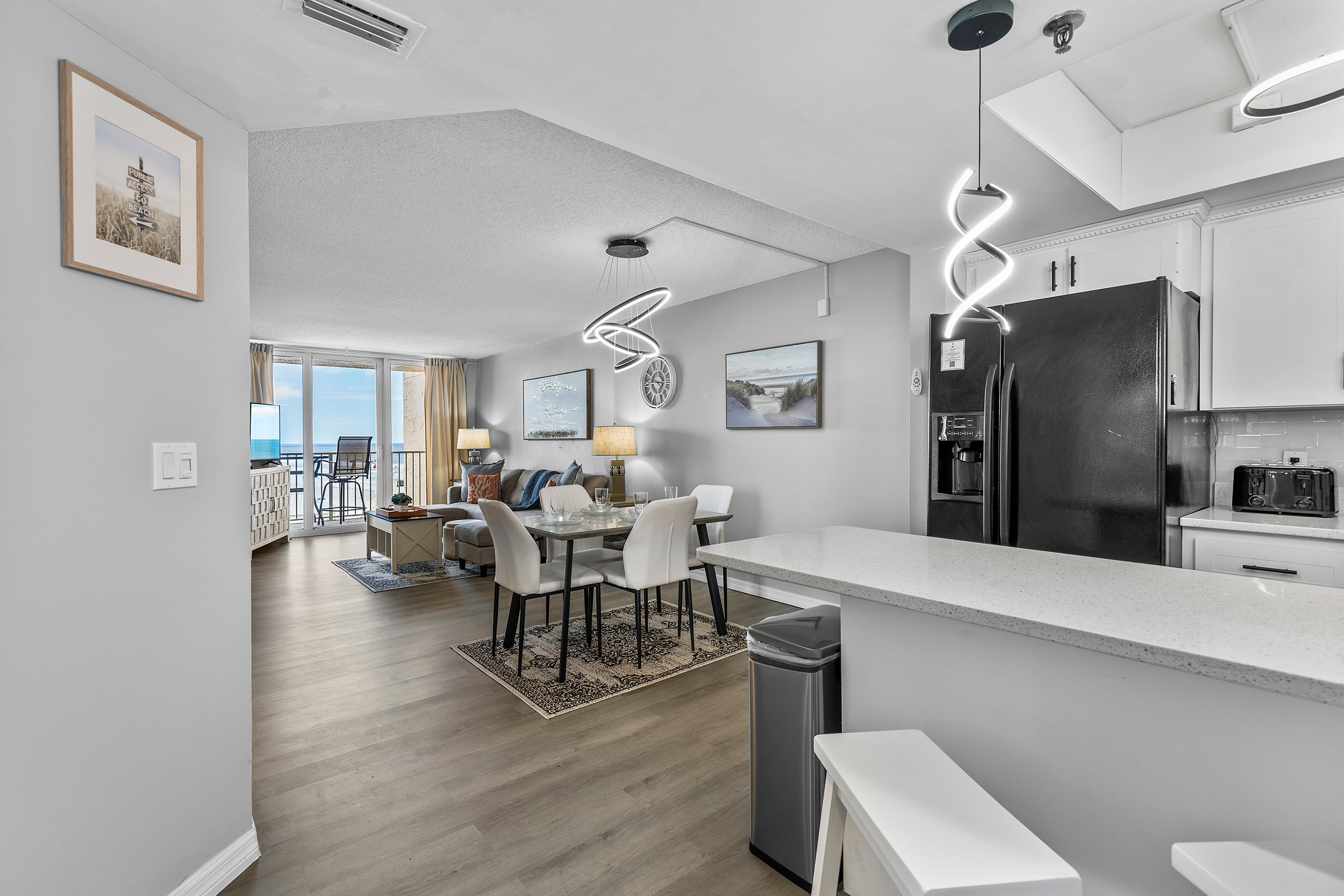 Beachfront Oceanview Condo with Office Space - Work, Relax, Walk to Flagler Ave