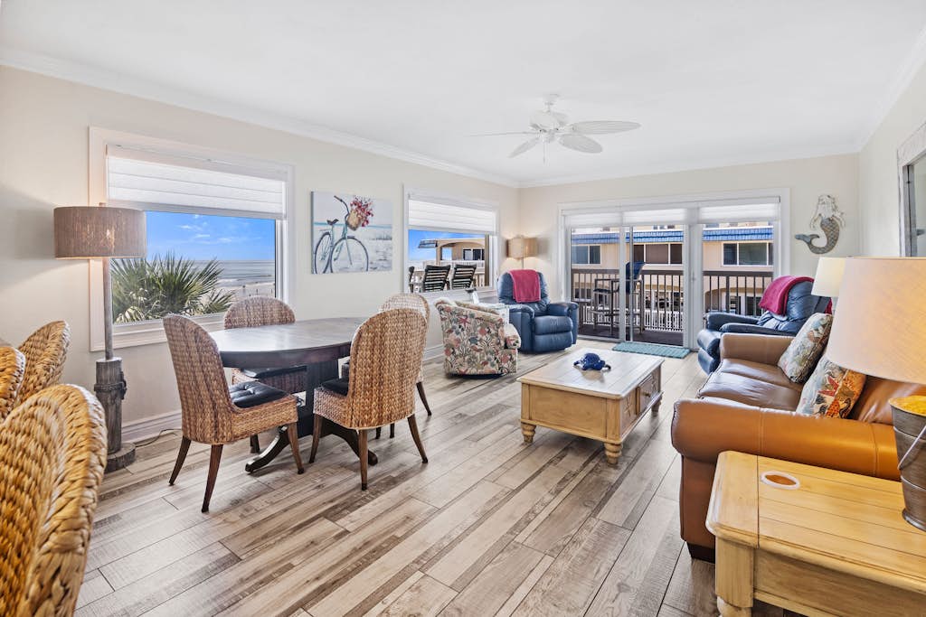 Ocean Front Comfort w/ Pool, Balcony & Steps to Flagler Avenue