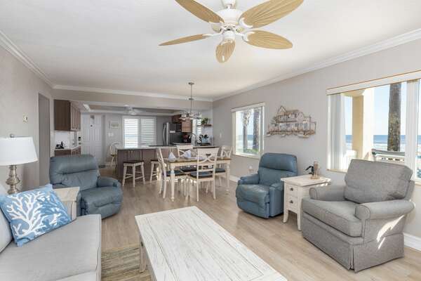 Beachfront Comfort w/ Pool, Patio & Steps to Flagler Avenue