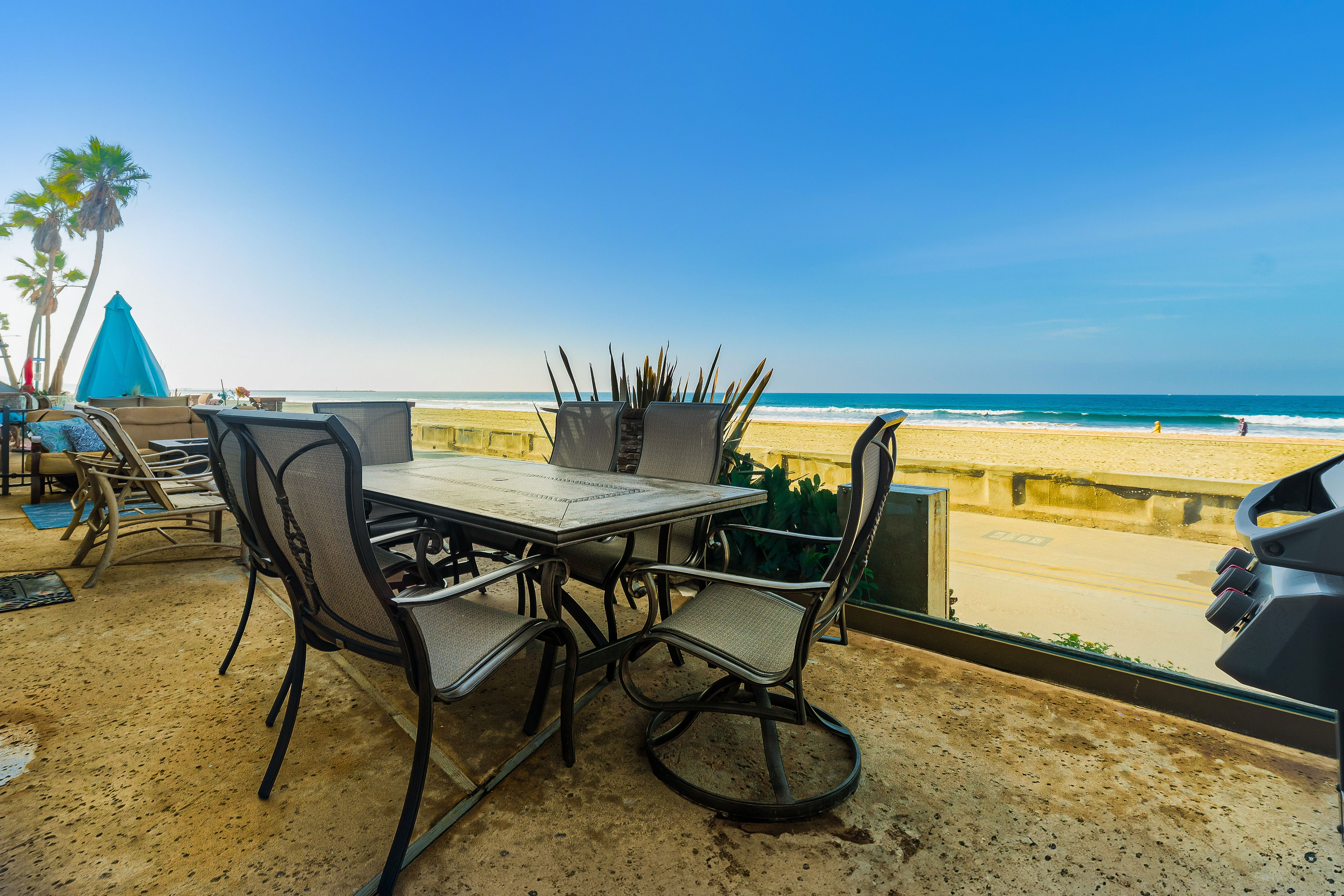 Santa Barbara Unit #2: Beachfront condo across the beach w/ private patio, fire pit, gas grill