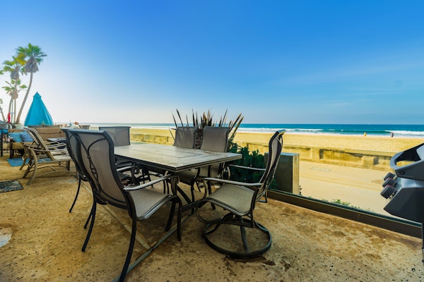 Santa Barbara Unit #2: Beachfront condo across the beach w/ private patio, fire pit, gas grill